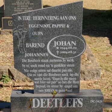 DEETLEFS Barend Johannes 1944-2004