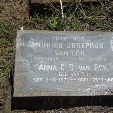 ECK Andries Josephus, van 1879-1948 & Anna C.S. nee VAN ECK 1871-1965