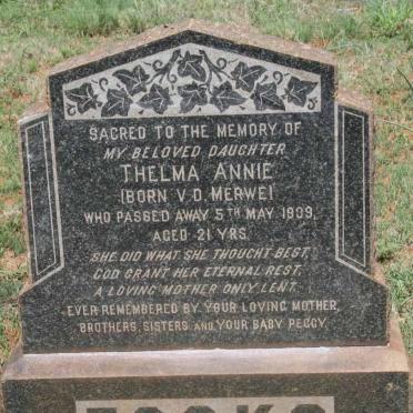 FOCKS Thelma Annie nee V.D. MERWE-1939