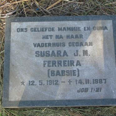 FERREIRA Susara J.M. 1912-1987