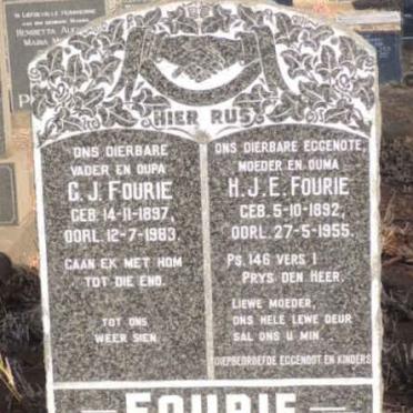 FOURIE G.J. 1897-1983 & H.J.E. 1892-1955