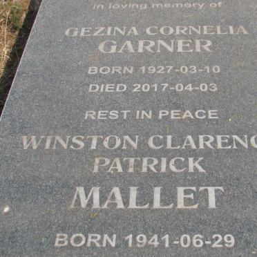 GARNER Gezina Cornelia 1927-2017 :: MALLET Winston Clarence Patrick 1941-