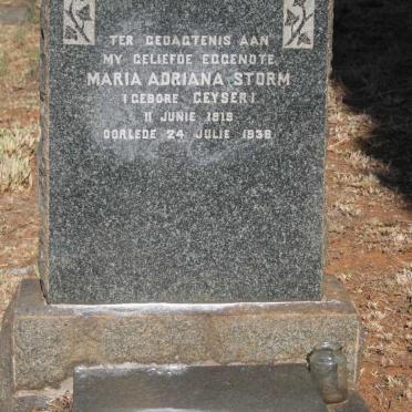 GEYSER Daniel J. nee BOTHA 1887-1976 :: STORM Maria Adriana nee GEYSER 1919-1938_1