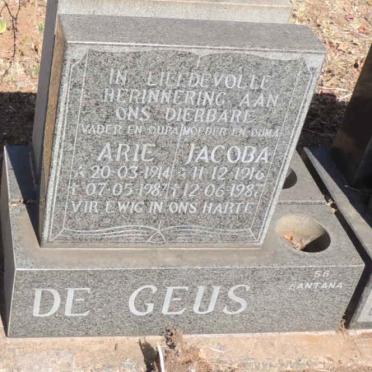 GEUS Arie, de 1914-1987 & Jacoba 1916-1987