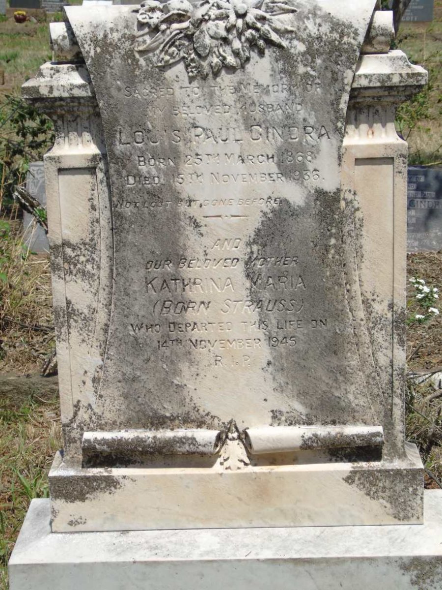 GINDRA Louis Paul 1868-1936 & Kathrina Maria STRAUSS -1945