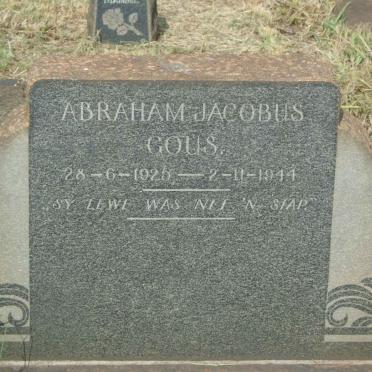 GOUS Abraham Jacobus 1925-1944