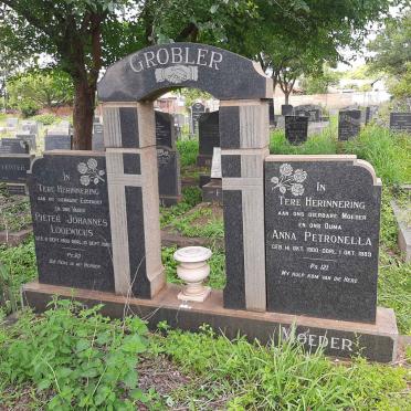 GROBLER Pieter Johannes Lodewicus 1900-1960 &amp; Anna Petronella 1900-1989