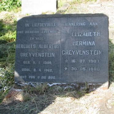 GREYVENSTEIN Hercules Albertus 1900-1962 &amp; Elizabeth Hermina 1907-1980
