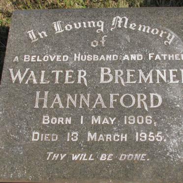 HANNAFORD Walter Bremner 1906-1955