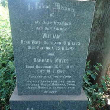 HUGHES William 1873-1942 &amp; Barbara MOYES 1878-1966