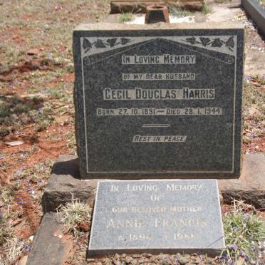 HARRIS Cecil Douglas 1891-1944 &amp; Annie Francis 1894-1988