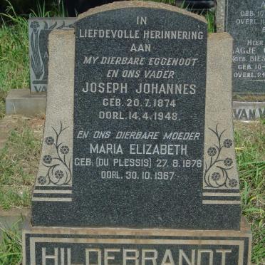 HILDEBRANDT Joseph Johannes 1874-1948 & Maria Elizabeth DU PLESSIS 1876-1967