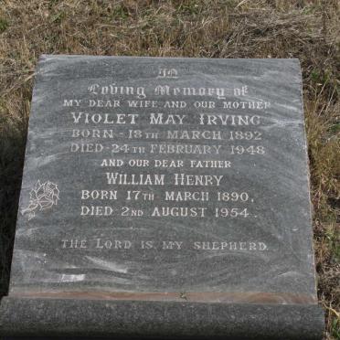 IRVING William Henry 1890-1954 &amp; Violet May 1892-1948