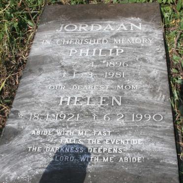 JORDAAN Philip 1896-1981 &amp; Helen 1921-1990