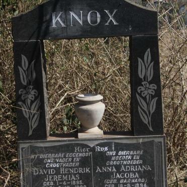 KNOX David Hendrik Jeremias 1895-1963 & Anna Adriana Jacoba BARNARD 1894-1987 