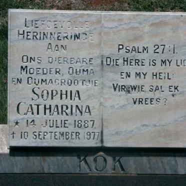 KOK Sophia Catharina 1887-1977