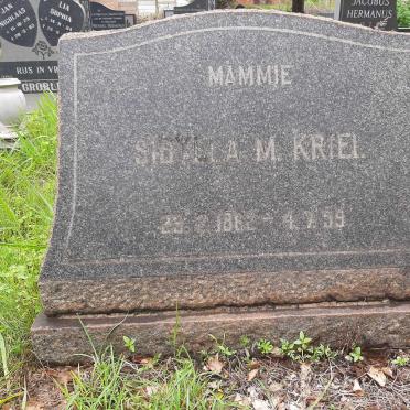 KRIEL Sibylla M. 1862-1959