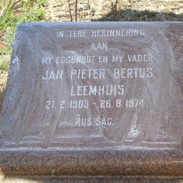 LEEMHUIS Jan Pieter Bertus 1903-1974