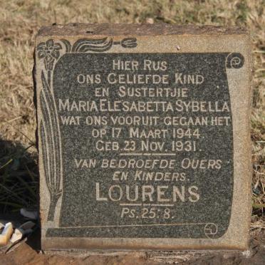 LOURENS Maria Elesabetta Sybella 1931-1944