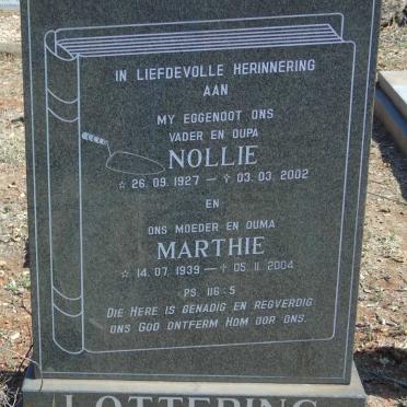 LOTTERING Nollie 1927-2002 & Marthie 1939-2004