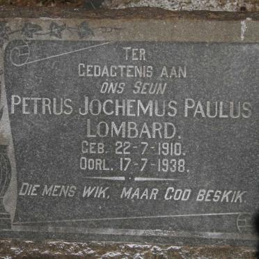 LOMBARD Petrus Jochemus Paulus 1910-1938