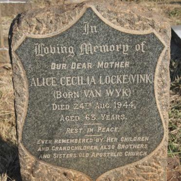 LOCKE Alice Cecilia nee VAN WYK -1944