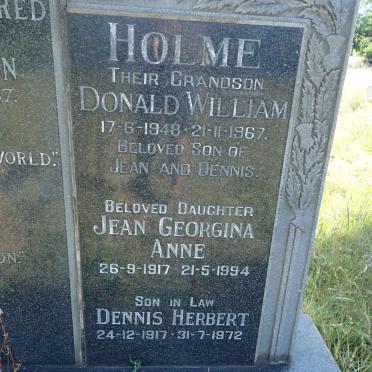 HOLME Dennis Herbert 1917-1972 &amp; Jean Georgina Anne McINTOSH 1917-1994 :: HOLME Donald William 1948-1967