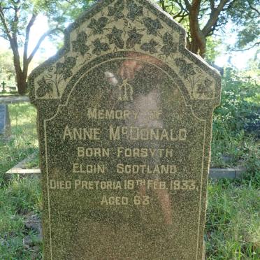 McDONALD Anne nee FORSYTH -1933