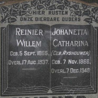 NYENES Reinier Willem 1865-1937 & Johanetta Catharina RYSHOUWER 1866-1948