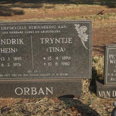 ORBAN Hendrik 1895-1976 & Tryntje 1896-1980 :: HELDE Petronella Wilhelmina, van der nee ORBAN 1921-1994