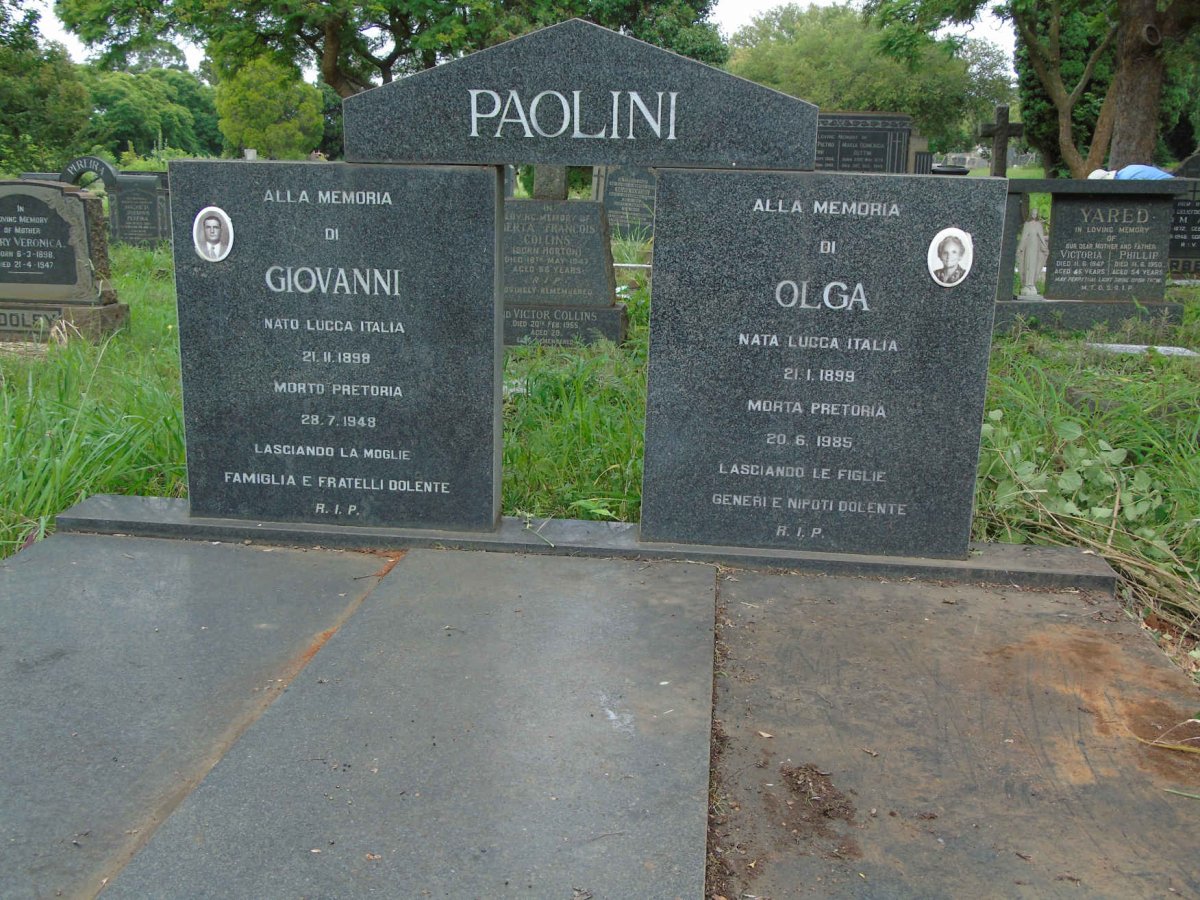 PAOLINI Giovanni 1898-1948 &amp; Olga 1899-1985