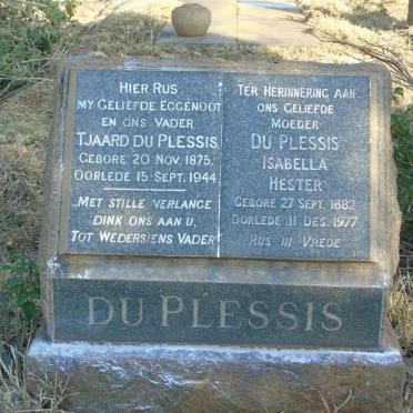 PLESSIS Tjaard, du 1875-1944 & Isabella Hester 1882-1977_2