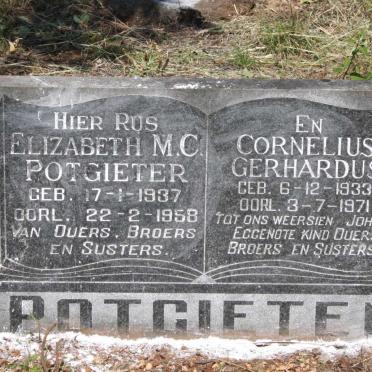 POTGIETER Cornelius Gerhardus 1933-1971 :: POTGIETER Elizabeth M.C. 1937-1958