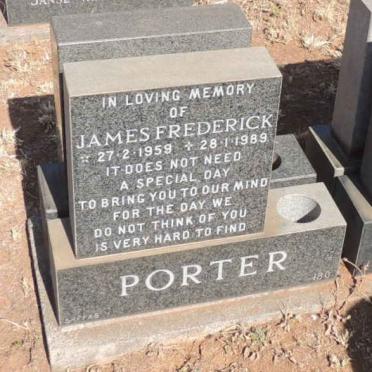 PORTER James Frederick 1959-1989