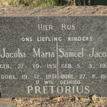 PRETORIUS Jacoba Maria 1951-1951 :: PRETORIUS Samuel Jacobus 1955-1955