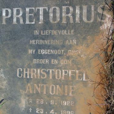 PRETORIUS Christoffel Antonie 1922-1996