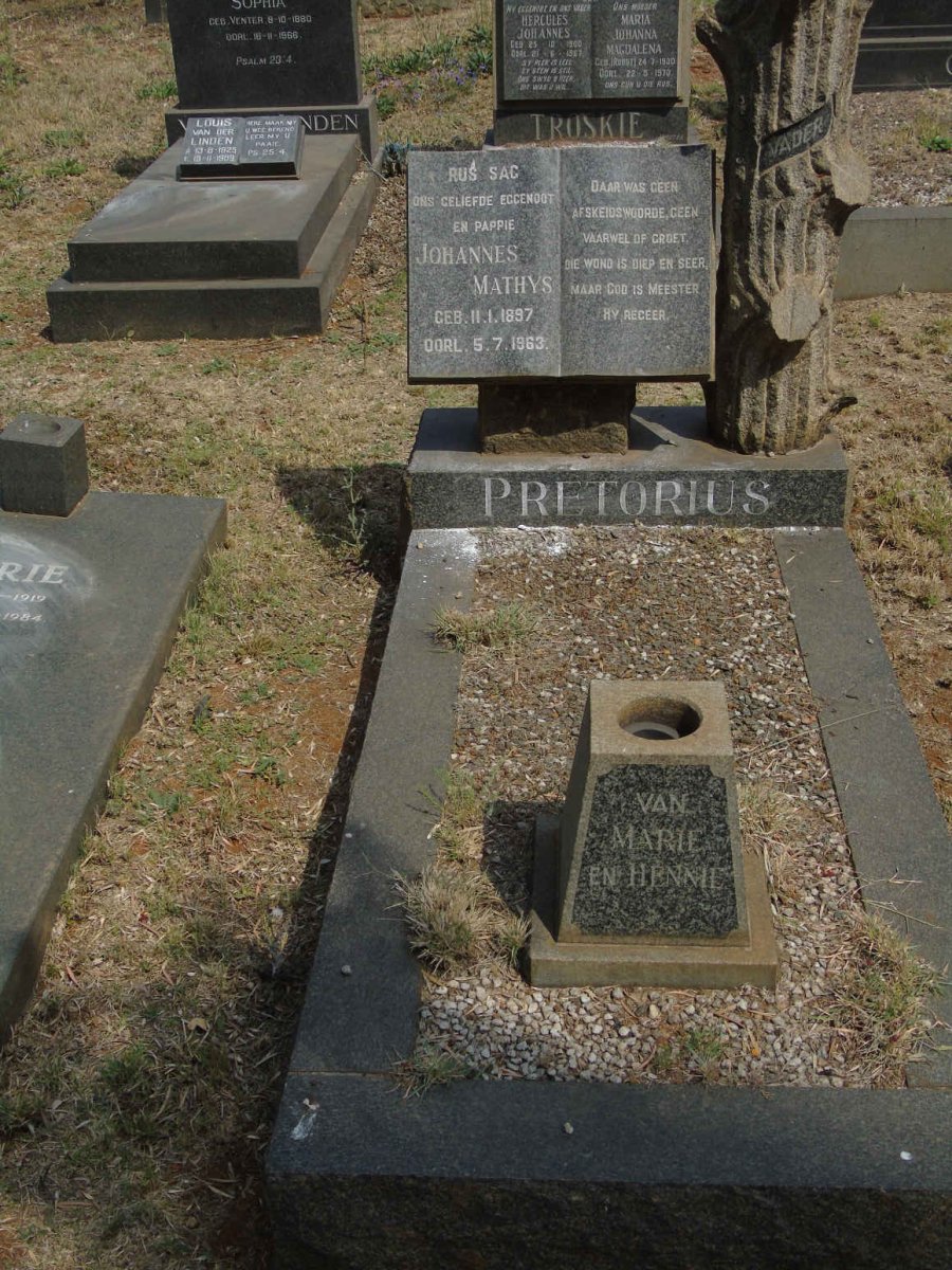 PRETORIUS Johannes Mathys 1897-1963