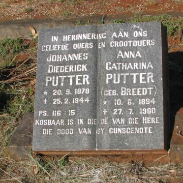 PUTTER Johannes Diederick 1878-1944 & Anna Catharina BREEDT 1894-1980