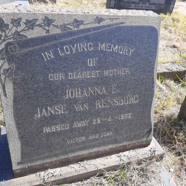 RENSBURG Johanna E., Janse van -1962