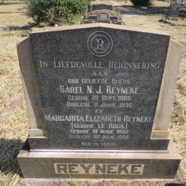 REYNEKE Sarel N.J. 1886-1936 & Margarita Elizabeth LE ROUX 1889-1955