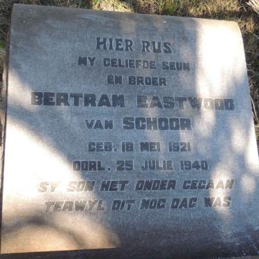 SCHOOR Bertram Eastwood, van 1921-1940