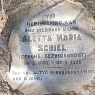 SCHIEL Aletta Maria nee BEZUIDENHOUT 1892-1956