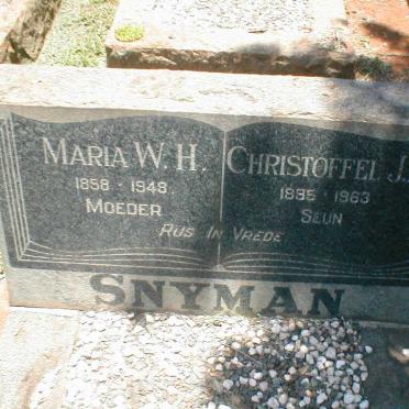 SNYMAN Christoffel J.A. 1885-1963 :: SNYMAN Maria W.H. 1858-1948
