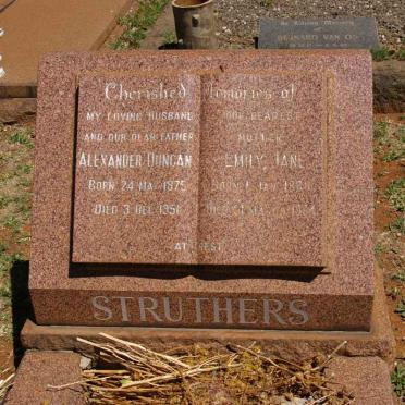 STRUTHERS Alexander Duncan 1875-1951 &amp; Emily Jane 1888-1964