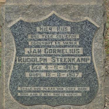 STEENKAMP Jan Cornelius Rudolph 1865-1997