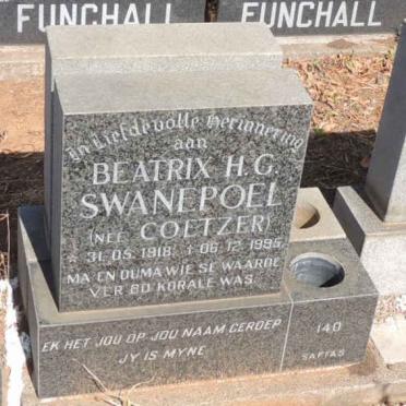 SWANEPOEL Beatrix H.G. nee COETZER 1918-1995