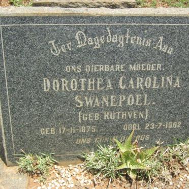 SWANEPOEL Dorothea Carolina nee RUTHVEN 1875-1962