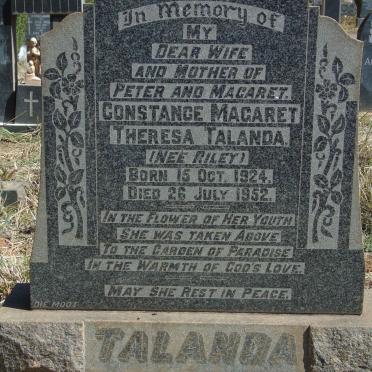TALANDA Constance Magaret Theresa nee RILEY 1924-1952