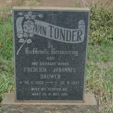 TONDER Frederik Johannes Bruwer, van 1900-1962