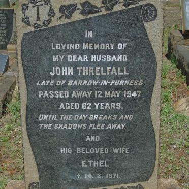 THRELFALL John -1947 & Ethel -1971